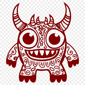 A colorful illustration of a cute monster with friendly facial features, suitable for various graphic design projects.