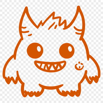 A colorful illustration of a friendly monster, suitable for Halloween decorations or design projects.