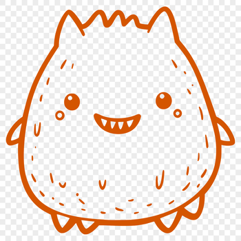 A cartoon monster with a friendly expression, suitable for crafting or design projects.