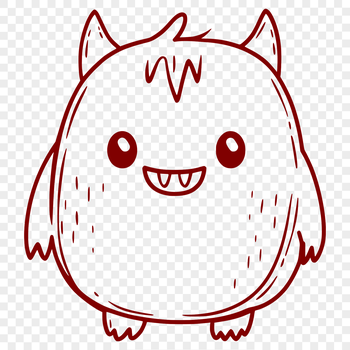 A colorful illustration of a cute monster character suitable for Halloween decorations and crafts.