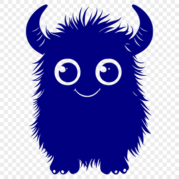 A friendly monster character designed as an editable vector graphic.