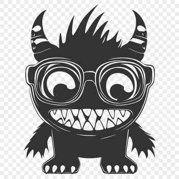 A friendly monster wearing glasses, suitable for kids' Halloween decorations.
