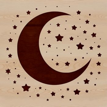 A high-quality vector illustration of the Moon in space, suitable for digital design and printing.