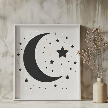A crescent moon shape in vector format, suitable for digital and cutting machine applications.