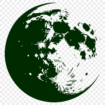 Lunar shape cutout in vector format, suitable for cutting machines or laser cutters.