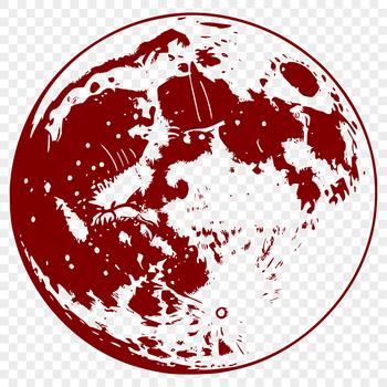 A stylized illustration of the Moon in vector format, suitable for digital use.