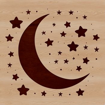A detailed illustration of the full moon in the night sky, created as a vector graphic.