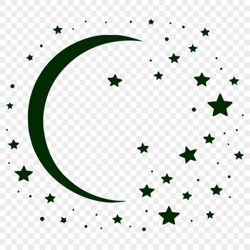 A stylized illustration of the moon in space.