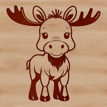 Illustration of a wild animal moose in vector format.