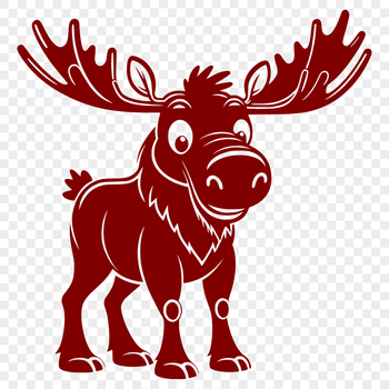 Illustrated moose in vector format for cutting machine designs.