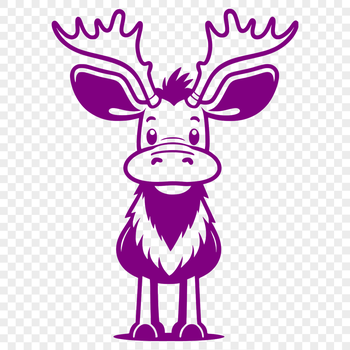A detailed illustration of a large wild animal, specifically a moose, in a vector format.