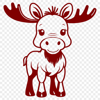 A vector illustration of a large wild animal with antlers.