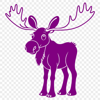 A stylized illustration of a wild North American animal, the moose, in vector format.