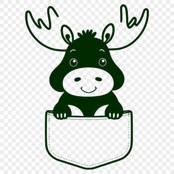 A digital illustration of a wild moose in a natural environment.