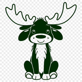 An editable vector graphic of a moose suitable for cutting machines or laser engraving.