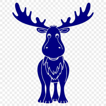 A stylized illustration of a North American wild animal, the moose.