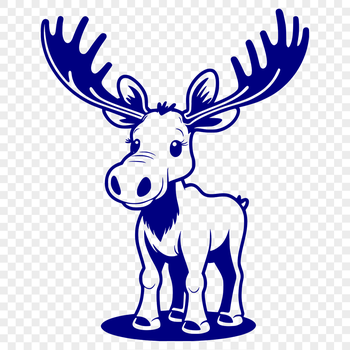A realistic illustration of a moose in its natural habitat.