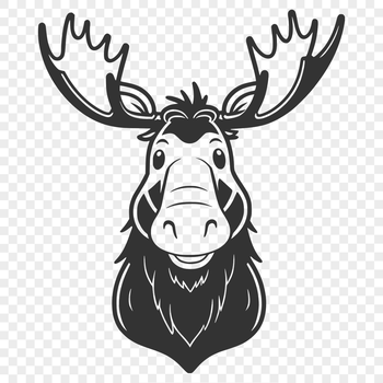 SVG graphic representation of a moose, suitable for commercial and personal use.