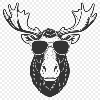 A digital illustration of a large North American wild animal with distinctive antlers.