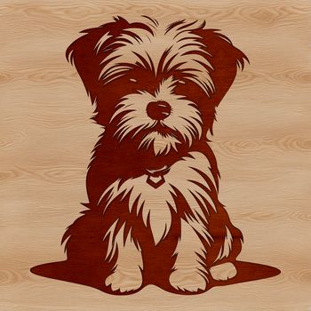 A small, adorable dog breed, the Morkie, sitting on a surface with its fur visible.