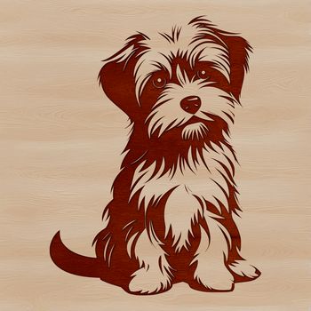 A small dog breed, the Morkie, is depicted in this vector illustration.