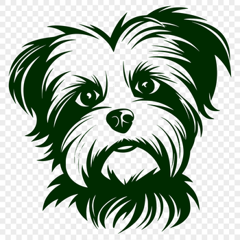 A small breed dog illustration featuring a Morkie's head.