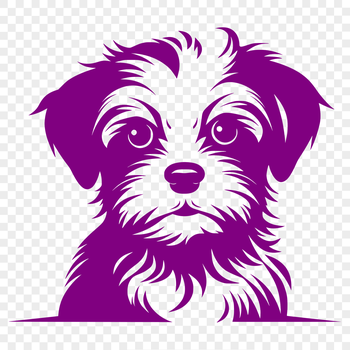 A cute Morkie puppy's adorable head is depicted in this vector illustration.