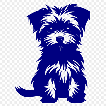 A small dog breed, the Morkie, sits on its hind legs in a full-body illustration.