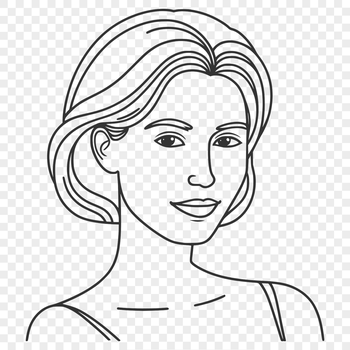 A detailed illustration of a woman, suitable as a vector graphic template.