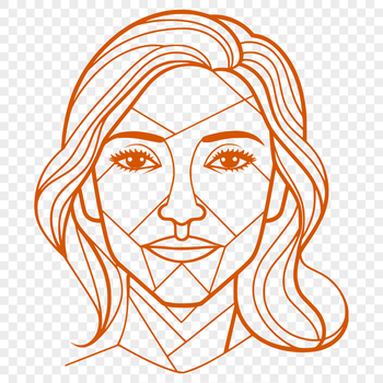 A simple illustration of a woman created in vector format.