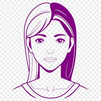 A high-quality illustration of a woman designed as a vector graphic.