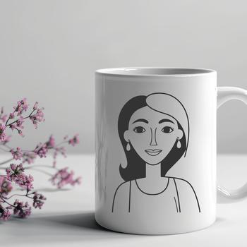 A female figure represented in vector format, suitable for various design applications.