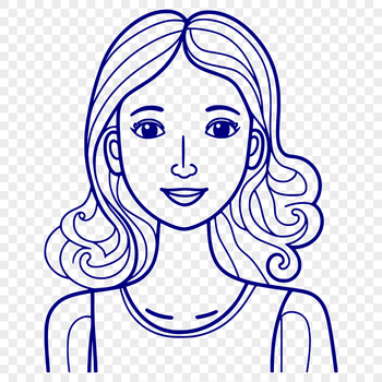 Woman illustration created as vector art for cutting machines or printing.