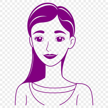 A digital illustration of a woman in a simple design style.