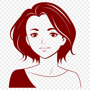 A simplified illustration of a woman in a neutral pose.