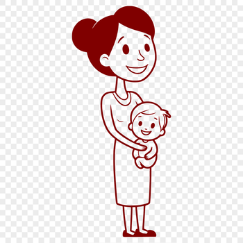 A detailed illustration of a mother figure in vector format.