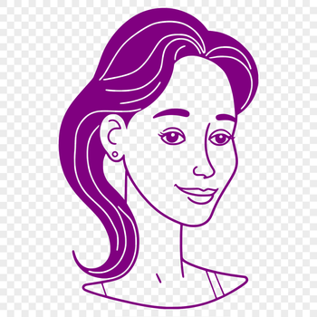A stylized illustration of a woman in various poses.