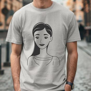 A female figure in a modern design style, suitable for various applications including digital and print media.