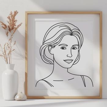 A vector graphic representation of a female figure suitable for various designs and crafts.