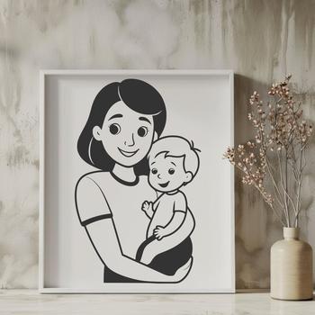 An illustration of a smiling woman, suitable for Mothers Day or mother-daughter bonding.