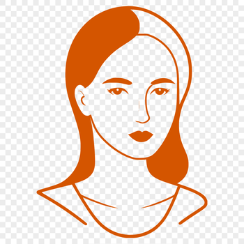A simple illustration of a woman in a neutral setting.