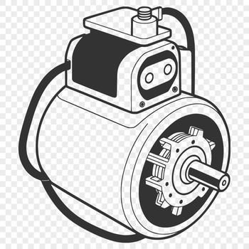 SVG illustration of an electric motor with detailed mechanical components.