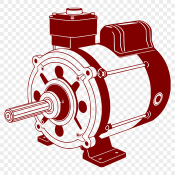 High-resolution vector illustration of an electric motor with moving parts.