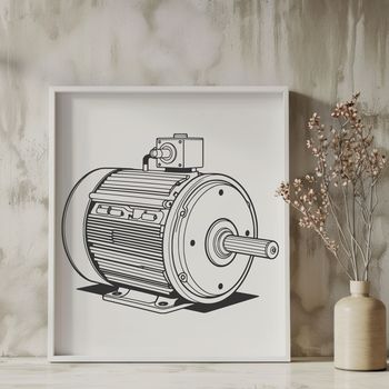 A stylized vector graphic representation of a motor mechanism.