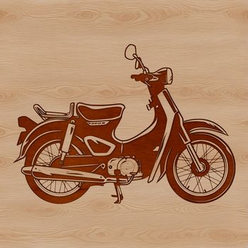 SVG graphic of a motorbike with clean lines and precise shapes.