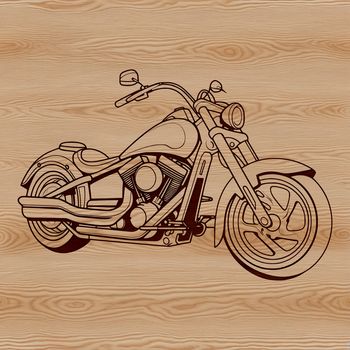 A stylized illustration of a motorcycle with sleek lines and detailed components, suitable for vector design projects.