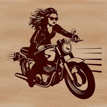 Vector art representation of a motorbike with clean lines and detailed features.