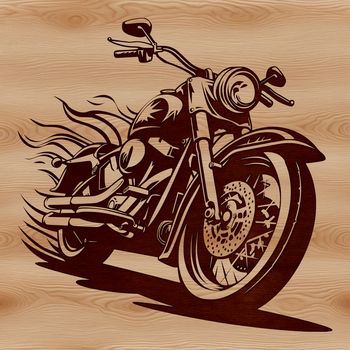 A detailed illustration of a motorcycle, suitable for vector art and cutting machine projects.