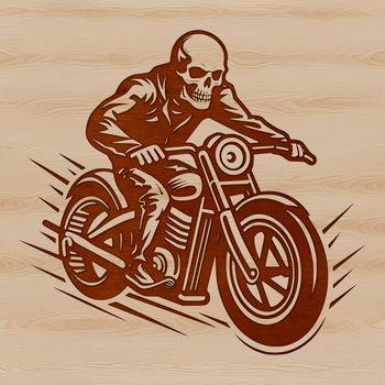 Vector illustration of a sleek motorcycle on the road.