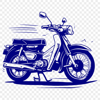 A detailed illustration of a motorcycle with sleek design features.